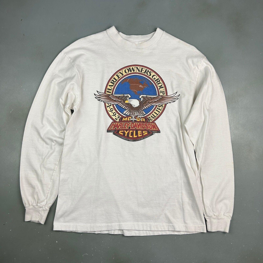 VINTAGE 1992 | Harley Davidson Owners Group Long Sleeve T-shirt Sz