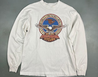 VINTAGE 1992 | Harley Davidson Owners Group Long Sleeve T-Shirt sz M Adult