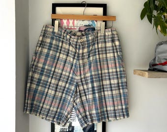 Vintage 1990s Polo Ralph Lauren Plaid Shorts Light Weight Sz Mens