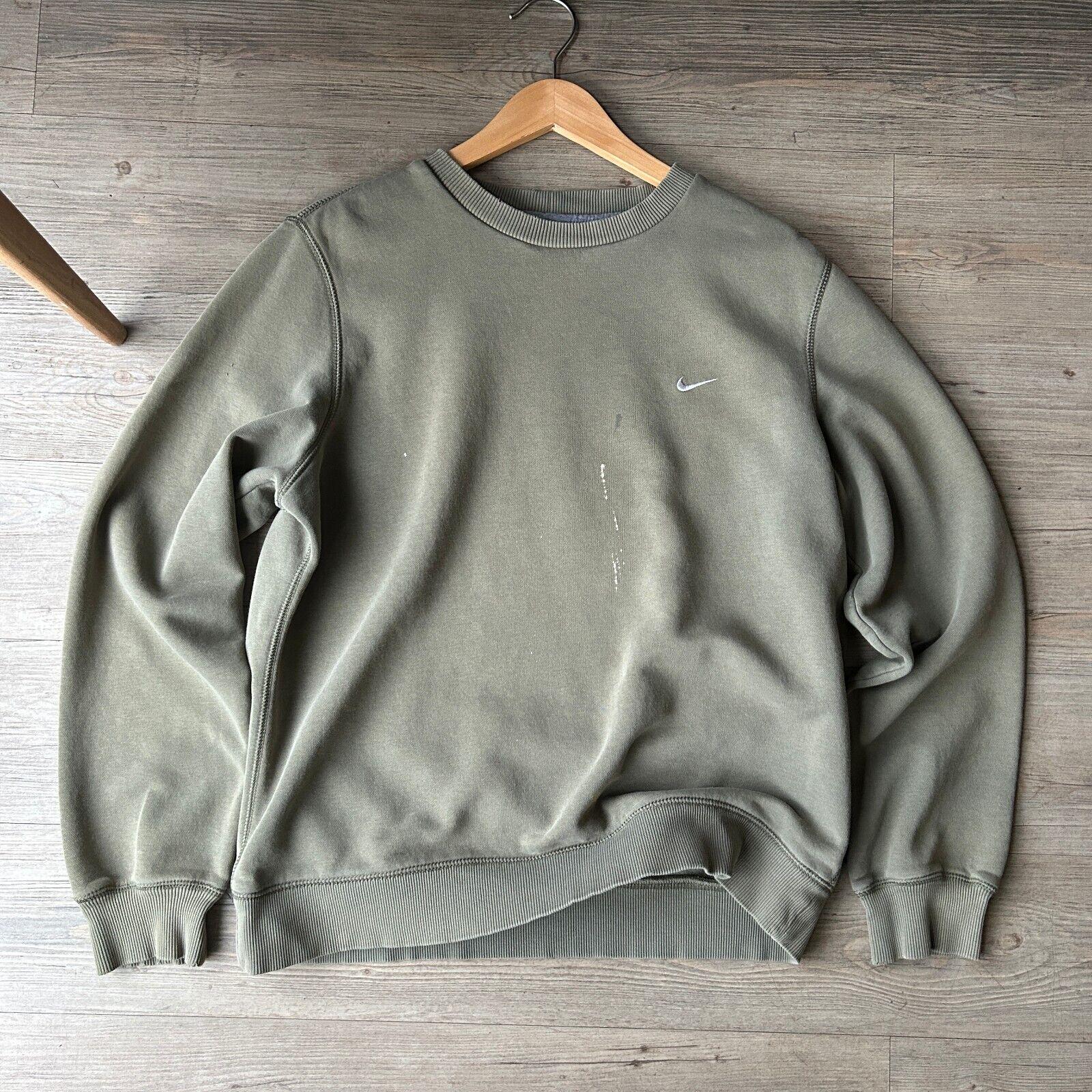 olive green nike crewneck