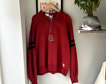 VINTAGE 90s Roots NHL All Star Game Quarter Zip Sweater sz XL Made In Canada