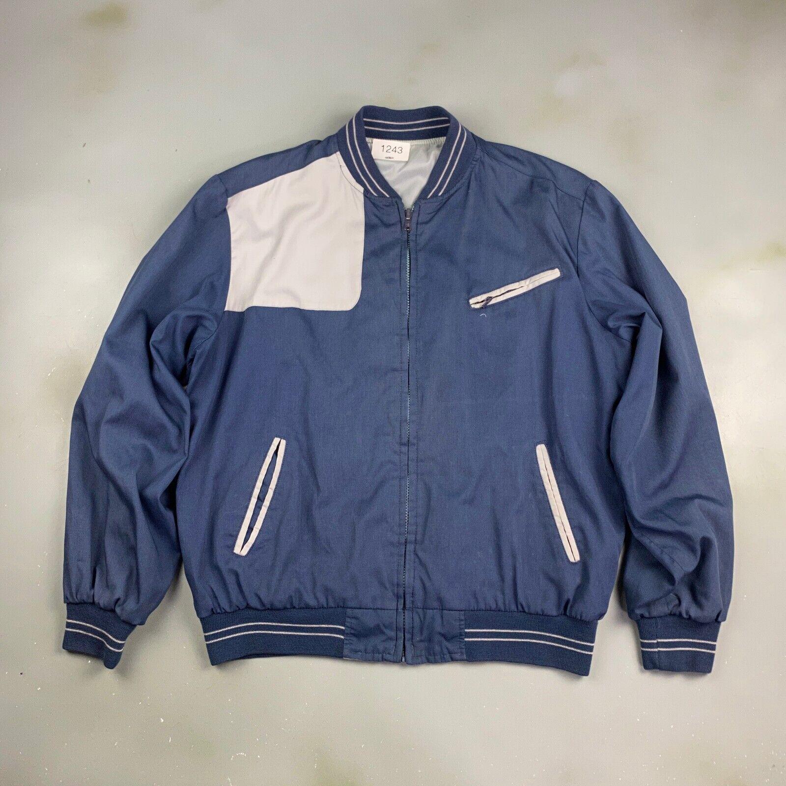 VINTAGE 90s Navy/ Grey Reversible Light Bomber Jacket Sz
