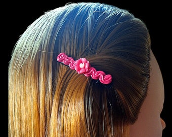 Kawaii Decoden Flower Hair Clips, Handmade Kawaii Design Hair Accessories, Pink Flower Alligator Clips, Spring Flower Hair Slide