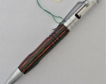 Turned Pen, Laminated Rainbow Bolt Wood Pen with Parker Gel refill, Free Engraving, Best Gift for Graduates, Fathers, Birthdays, Secretaries