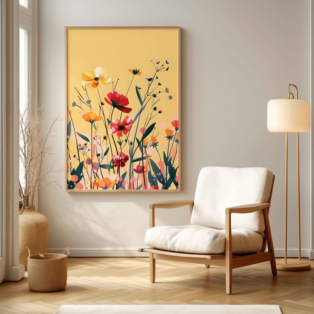 Colorful Flower Prints, Printable Art , Floral Wall Art ,