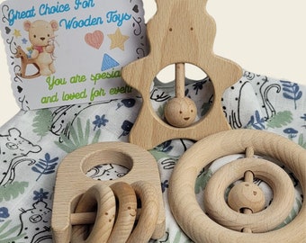 Wooden Rattle Toy Organic Natural Beech Wooden Toy, Handmade Baby Wooden Toy. Baby gifts, Smooth edge wooden toys