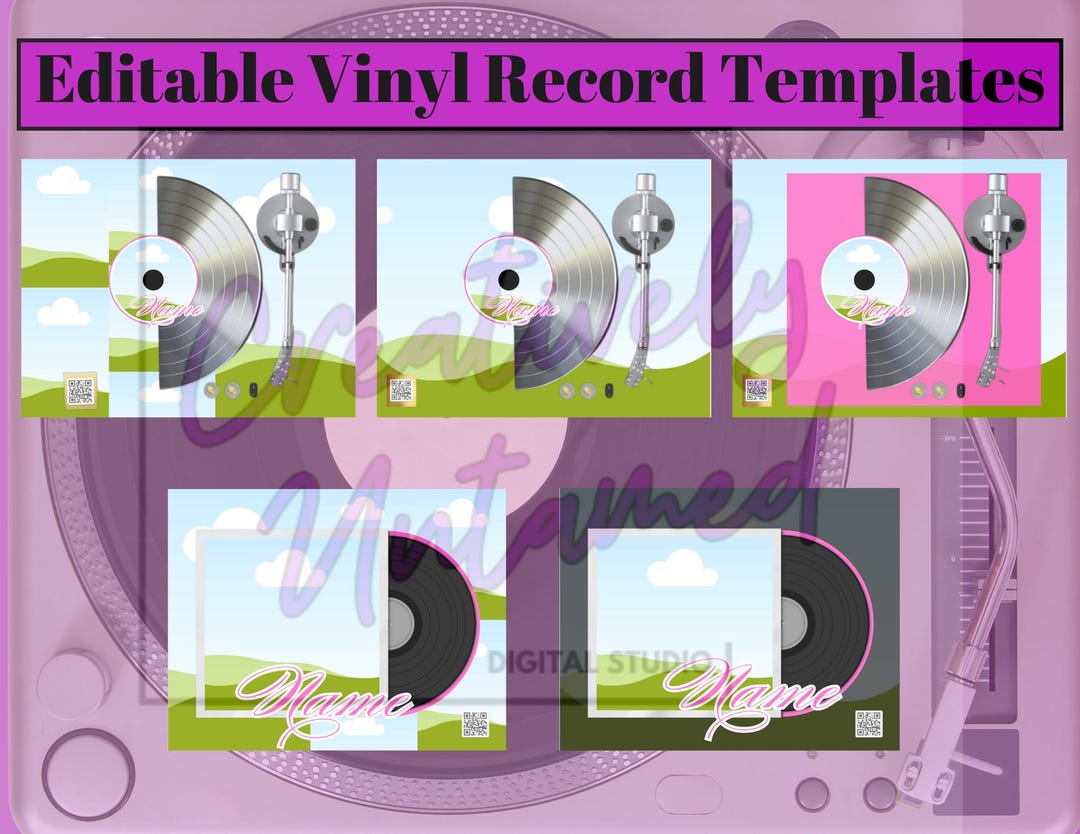 Editable Vinyl Record Template - Etsy