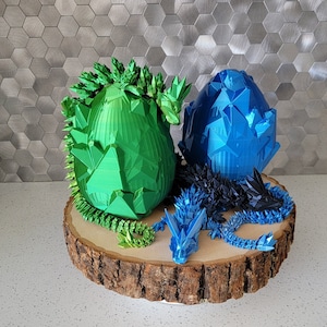 18&quot; Articulated Crystal Dragon with or without Matching Crystal Egg, 24&quot; Dragon without egg
