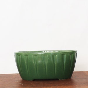 Vintage Retro Oval Planter with Indented Tapered Notches, Ceramic Planter, Catchall, Bowl or Succulent Planter image 2
