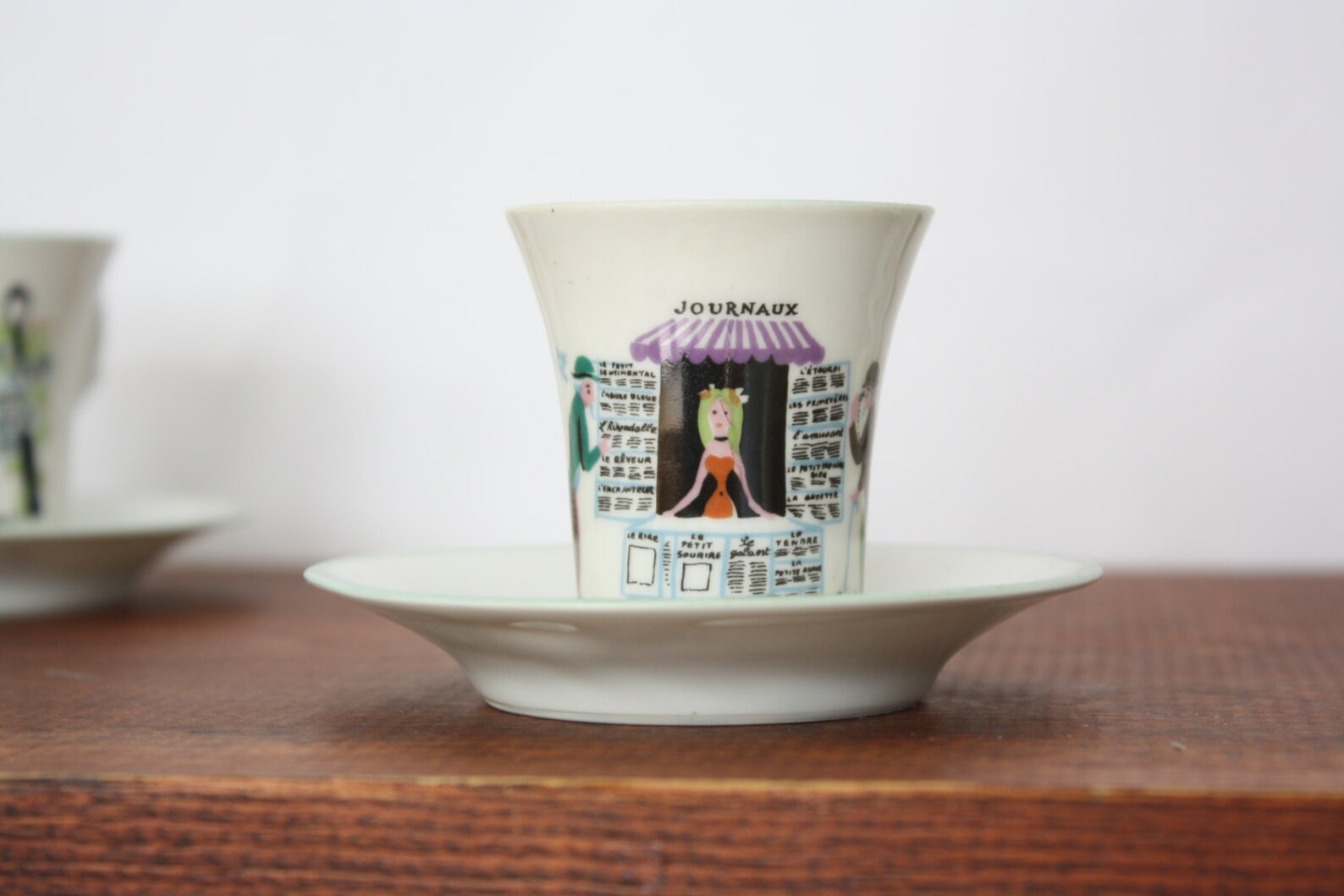 Vintage Raymond Limoges Lovers Trio Porcelain Demitasse Etsy