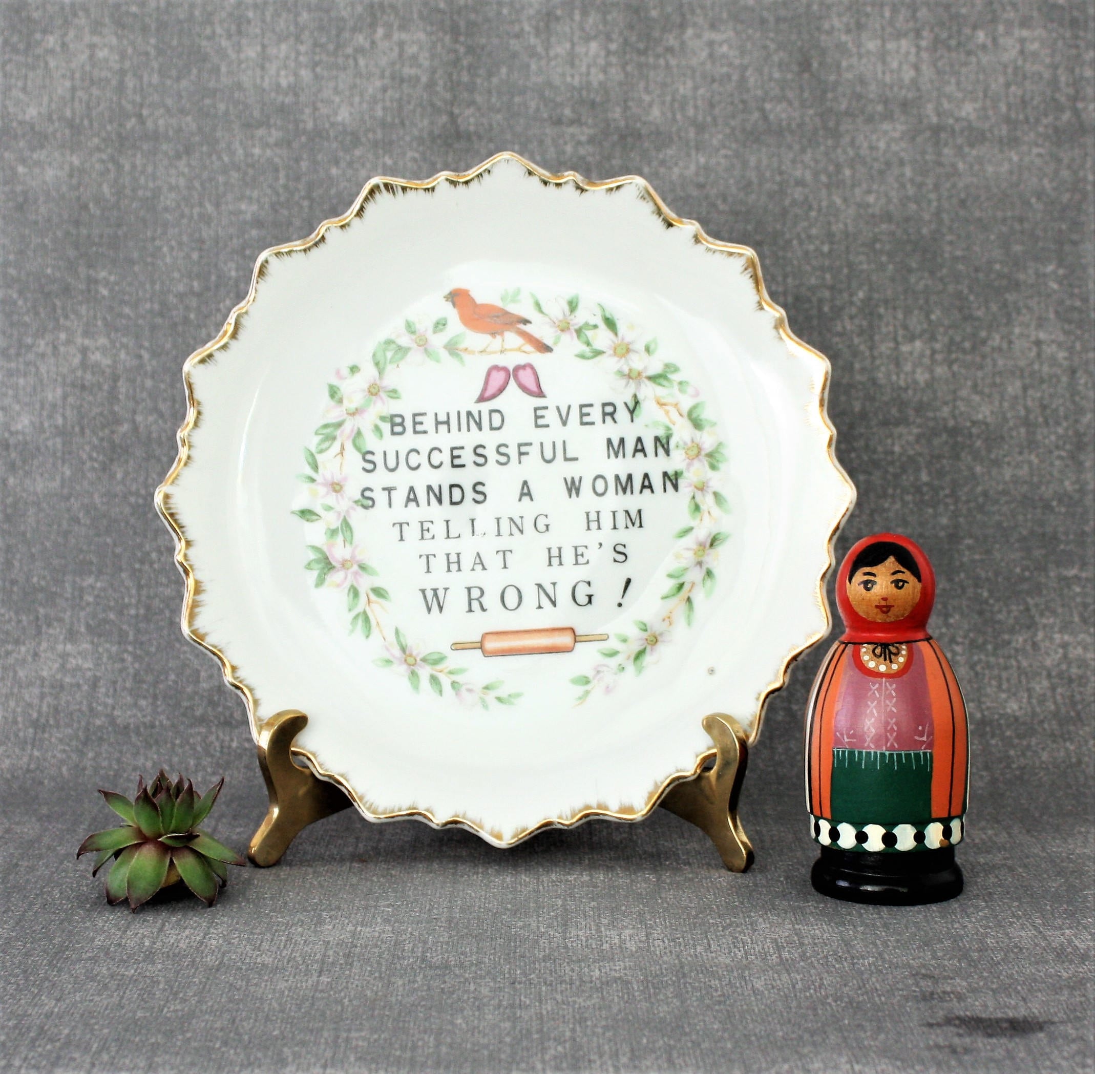 Vintage Novelty Wall Plate, Funny Novelty Marriage Wall Hanging