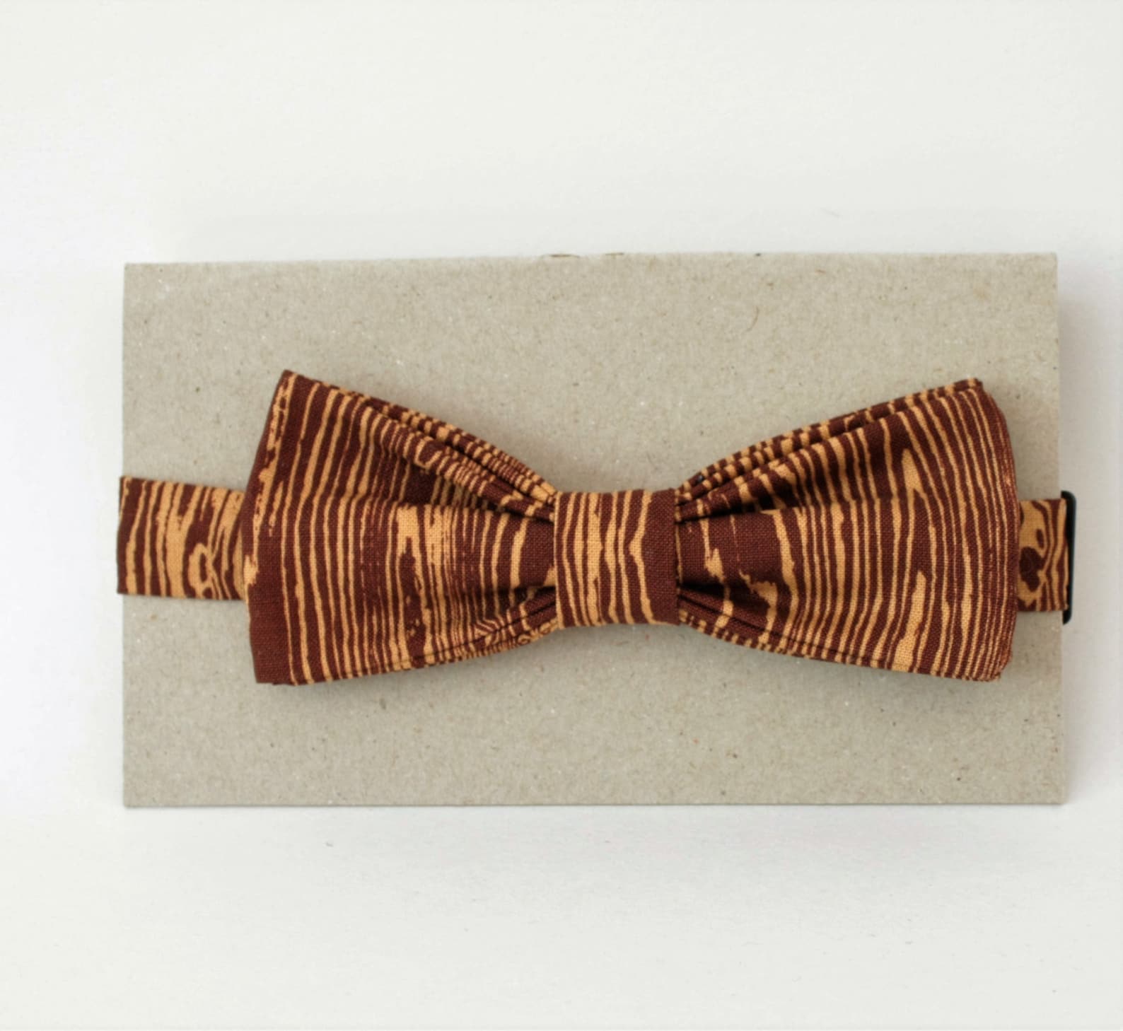 Light and Dark Brown Wood Grain Man's Bow Tie, Faux Bois Boy's Bow Tie