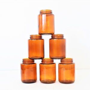 Vintage Duraglas Amber Glass Apothecary Jar,  Owens-Illinois Glass Company Glass Amber Jar, Mid Century Amber Glass,Vintage Apothecary Jar