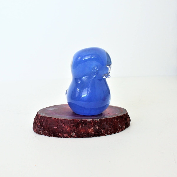 Vintage Swedish Blue glass"Pippi" Bird Paperweight by Josef Marcolin for FM Ronneby,Art Glass Blue Bird, Glass Bird,Handblown Art Glass