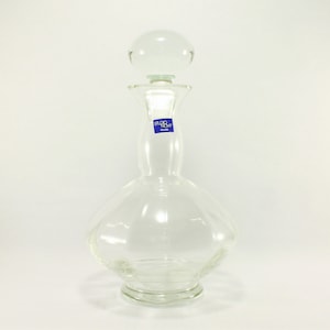 Vintage Studio Nova Glass Decanter, Made in Poland, Glass Barware, Vintage Barware