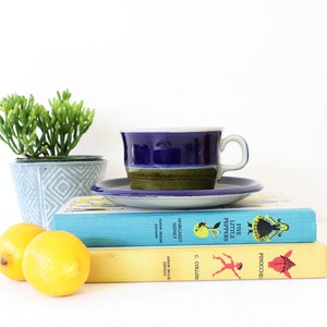 Vintage Rorstrand Elisabeth Flat Cup and Saucer Set,Marianne Westman for Rörstrand, Rörstrand Coffee Set, Mid-Century Modern Swedish Pottery
