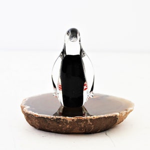 Vintage Studiolasi Finland Penguin Art Glass Figurine image 1