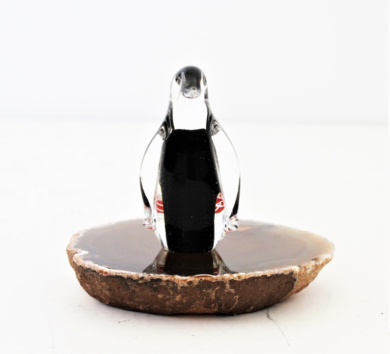 Vintage Studiolasi Finland Penguin Art Glass Figurine image 1