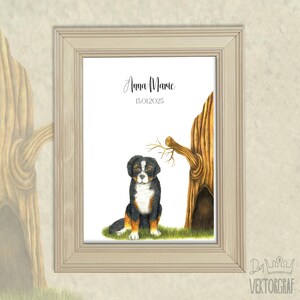 Póster de perro personalizable para decoración de pared, impresión artística para la habitación de los niños, sala de estar, cumpleaños, ocasiones especiales, regalo DIN A4