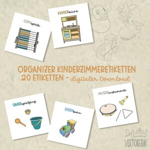 Organizer for the children&#39;s room 20 labels for organizing toys and more for shelves, storage boxes, cupboards, Trofast etc.