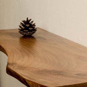 Rustic Walnut Floating Wood Shelves , Easy to Install Live Edge Shelves, Whiskey Floating Shelf, Wood Wall Shelf, Custom Kitchen Shelving