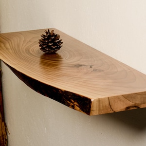 Heavy Duty Hardwood Floating Shelf for Bathroom or Kitchen Live Edge Wooden Rustic Floating Display Shelf with Bracket Long Wood Shelves