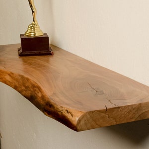 Rustic Floating Heavy Duty Live Edge Shelf for Bathroom or Kitchen Living Edge Wooden Rustic Floating Display Shelf