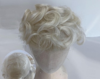 Men's Human Hair Topper | Silver White, Natural Wave 8x10 Inch