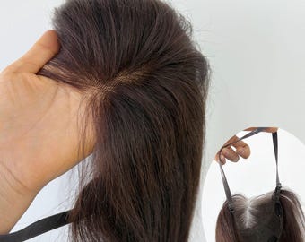 14 x 18 cm niet-detecteerbare HD-kanttopper | Verstelbare band Hoge kroon natuurlijke haarlijn