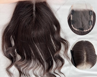 Natural Hairline 5x5 inch Ultra Thinning HD Lace Human Hair Topper With 5 Clips