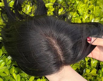 12×14cm Mono PU Edge Human Hair Topper Straight Loss Coverage for Thinning Hair