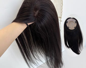Large Coverage Full Silk Base Virgin Human Hair Topper for Hair Loss 16x18cm