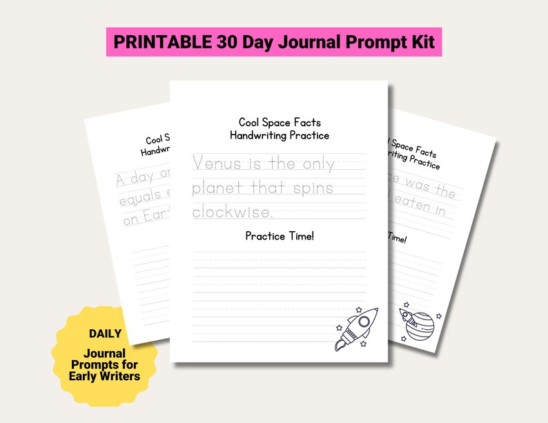 30 Days of Journal Prompts for Children - Etsy