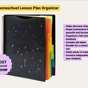 Gud Mama Homeschool Lesson Plan Organizer, Organizer system for homeschool work, Homeschool folder zdjęcie 3