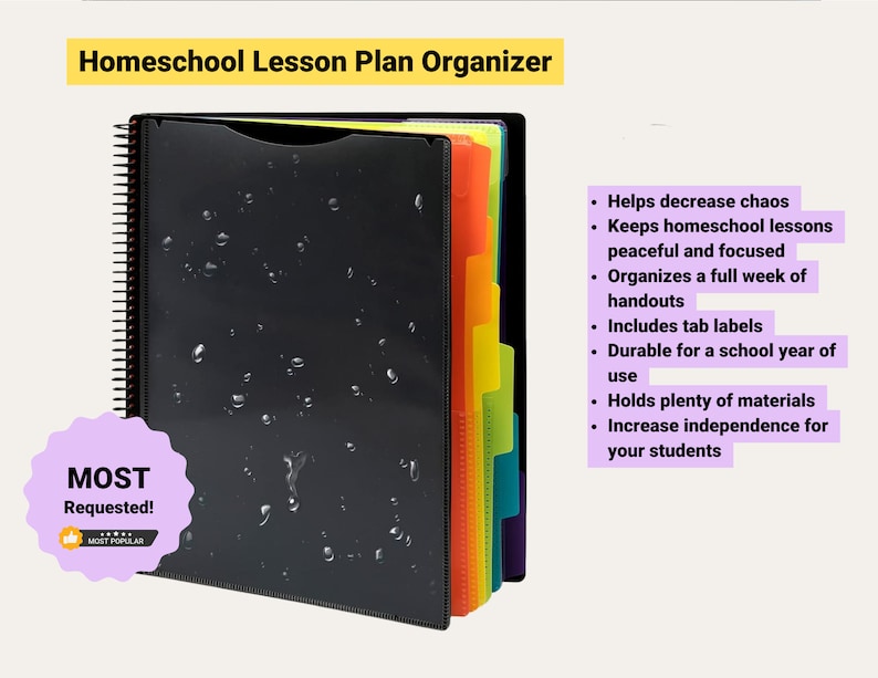 Gud Mama Homeschool Lesson Plan Organizer, Organizer system for homeschool work, Homeschool folder zdjęcie 3