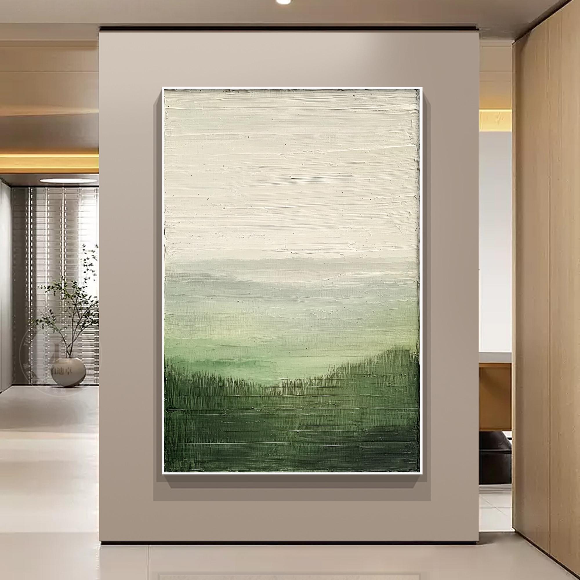 Original Textured Green Abstract Painting | Minimalist Wall Art ...