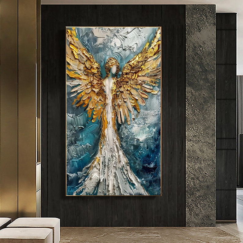 Abstract Eangels Original Abstract Angel Oil Painting on Canvas, Wings Wall Art - Etsy