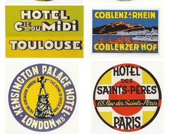 printable luggage labels, from Paris, London, Rome, Koln, digital paper ephemera, download no. 76