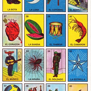 Printable Loteria Cards, the Complete Set of 10 Tablas, Printable ...