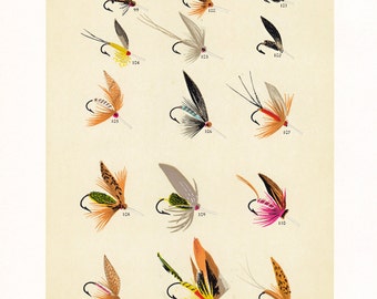 Impression d'art vintage de pêche à la mouche, cadeau de pêcheur rétro - France