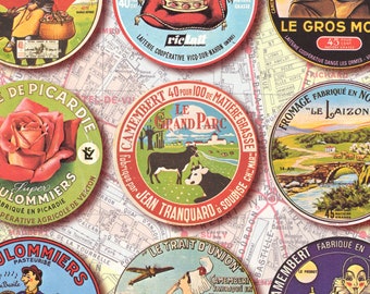 French Camembert Cheese Labels, Vintage Ephemera (Digital Download) 2027
