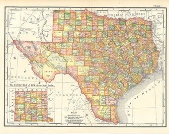 printable map of Texas, wall art, scrapbooking, housewarming gift, arts and crafts, a unique gift and home decor, digital print no. 919