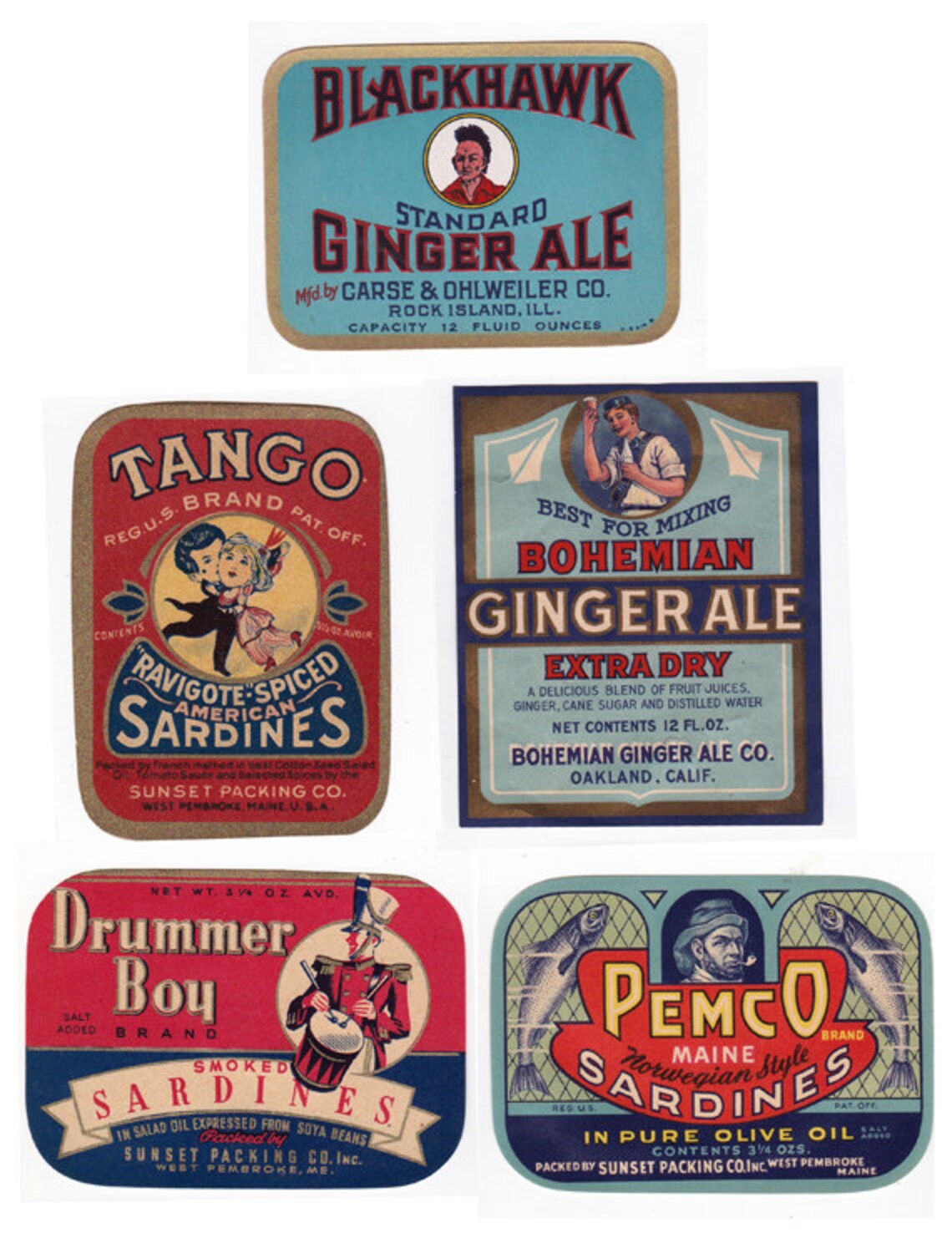 vintage sardine can labels 13 printable images for