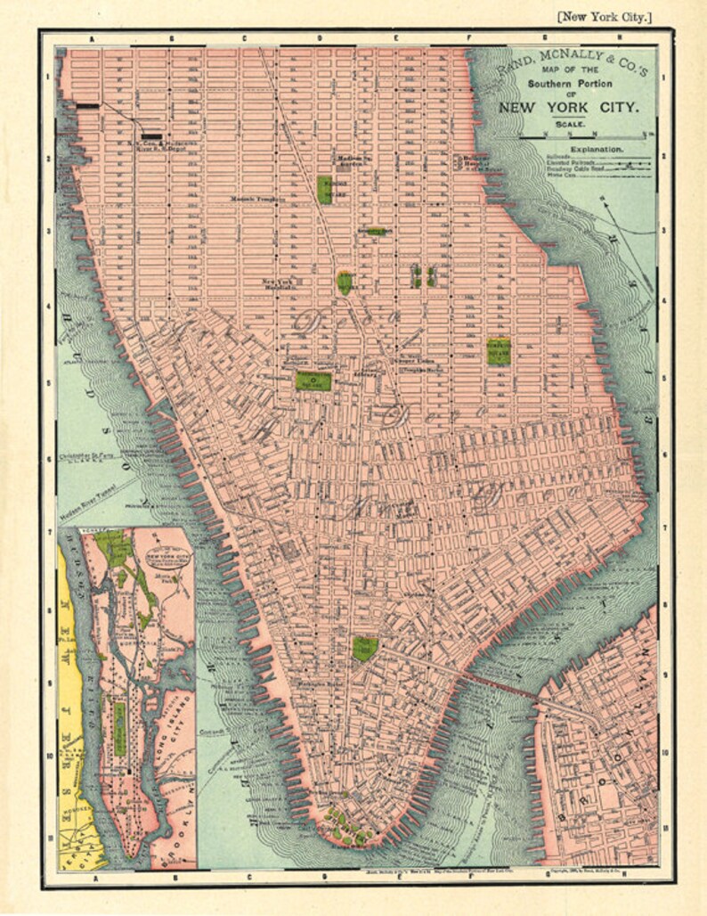 map of Southern Manhattan, a typical printable map, electronic graphic no. 671 photo relating to Printable Manhattan Maps called map of Southern Manhattan, a typical printable map, electronic picture no. 671