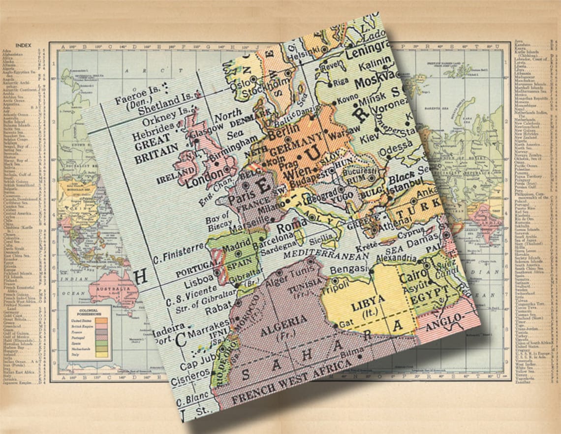 Printable World Map Wall Art Home Decor Journaling Arts - Etsy