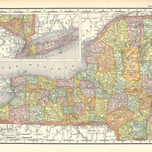 Printable Map of New York , a Printable Digital Download, Collage Sheet No. 922 - Etsy
