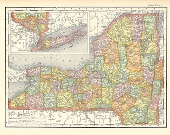 Printable Map of New York a Printable Digital Download - Etsy