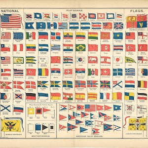 antique flag print from a 1904 encyclopedia, in 600dpi, to print out large 20 x 13 inches