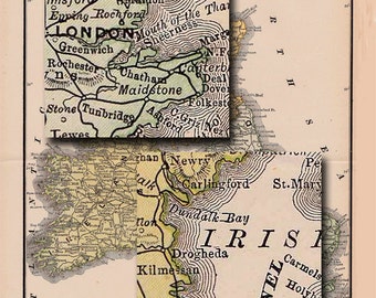 Printable Map of the British Isles, Wall Art, Gift, Digital Prints