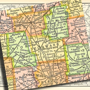 printable map of Ohio, for arts and crafts, journaling, scrapbooking, unique gift and home decor, digital download no. 761 image 5